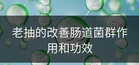 老抽的改善肠道菌群作用和功效